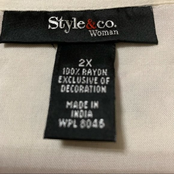 Style & Co Boho Embroidered Fringe Top - Picture 5 of 5